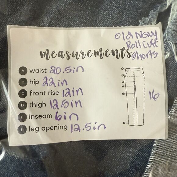 Old Navy Denim Shorts Women’s Plus Size 16 Roll Cuff Medium Was Distressed - Picture 6 of 6